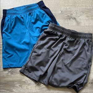 Bundle of boys sports shirts. Blue size M and Gray size L. See photos. In Motion